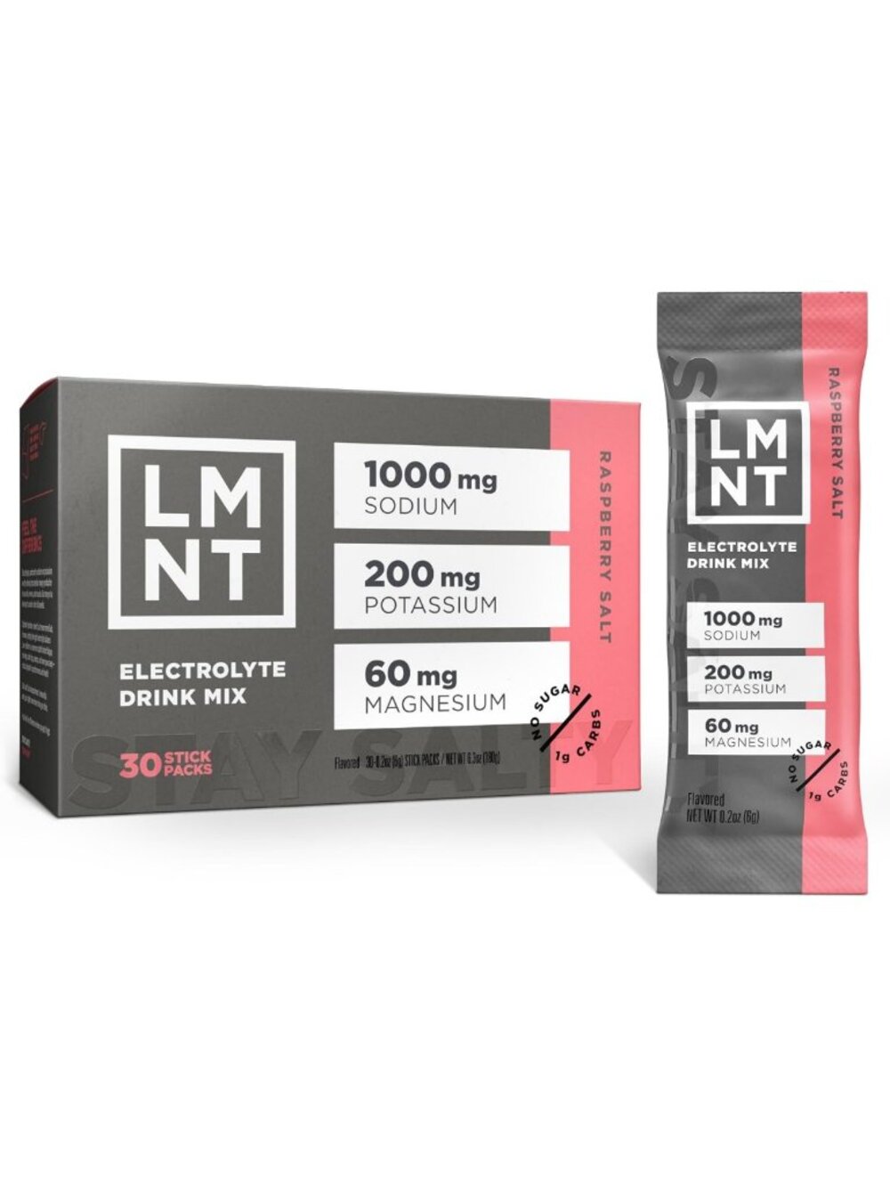 Electrolyte Drink Mix - Zero Sugar Raspberry Flavor | 30 Pack | Hydration Boost